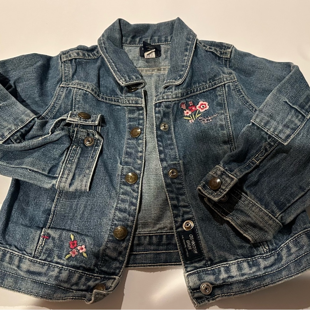 OshKosh B'gosh Blue Denim Jacket with Floral Details